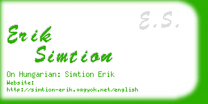 erik simtion business card